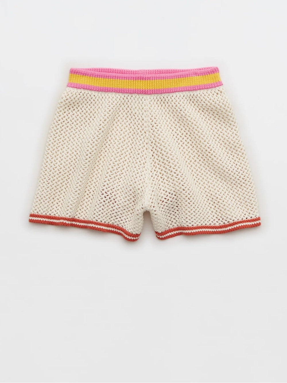 OFFLINE By Aerie Crochet Short Size Large Cream Pink